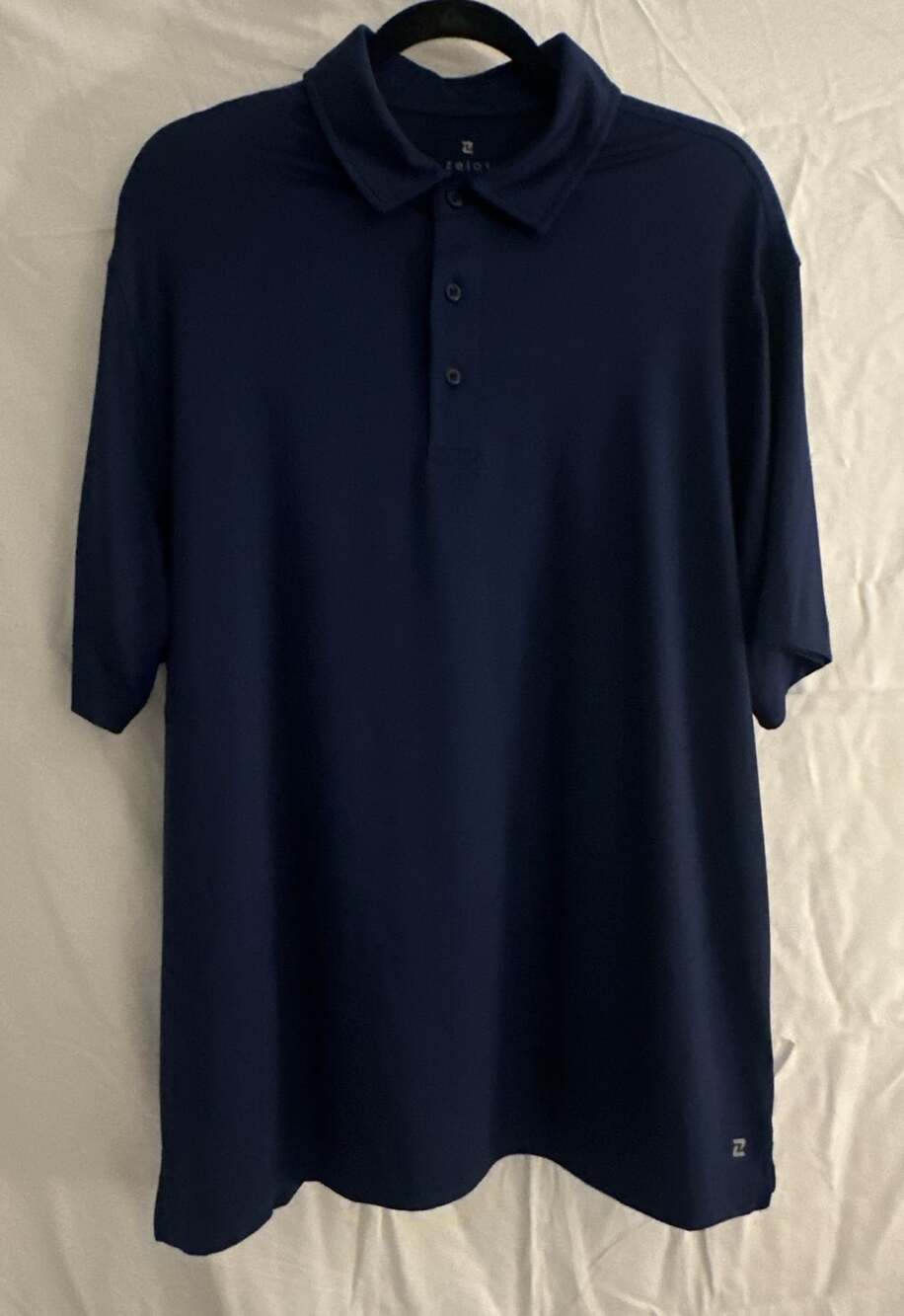 Zelos Men's Navy Blue Short Sleeve Performance Polo Shirt Size L